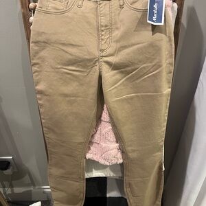 Hollister Curvy High-Rise Super Skinny Beige Twill Pants Stretch Pockets
